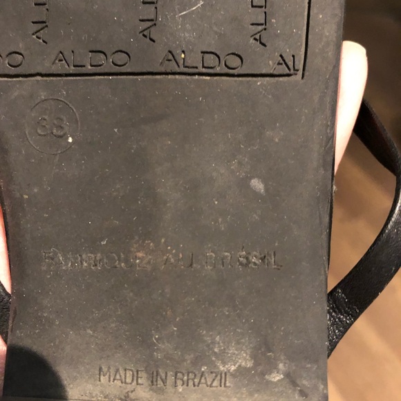 Aldo vegan leather black sandal size 8 - Picture 7 of 7